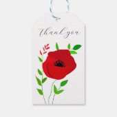 Bloemige cadeaubijsluiter met dankbetuiging cadeaulabel (Achterkant)