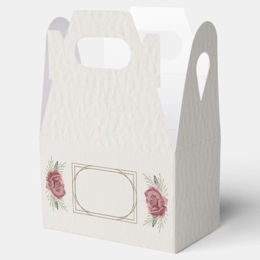 Bloemige cadeautag – Elegante roos- en lijstontwer Bedankdoosjes (Geopend)