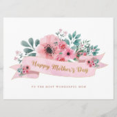 Bloemige Cake Topper Moederdag / Moederdagkaart Feestdagenkaart (Voorkant)