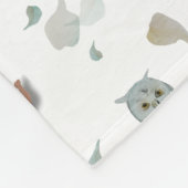Bloemige Cape Uil Fleece Babydeken Deken (Hoek)