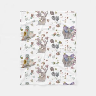 Bloemige Cape Uil Fleece Babydeken Deken