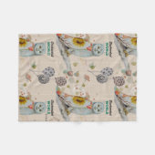 Bloemige Cape Uil Fleece Babydeken Deken (Voorkant (Horizontaal))
