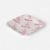 Bloemige Champagne | Bruidsontbijt Brunch Papieren Bordje (Gebogen)