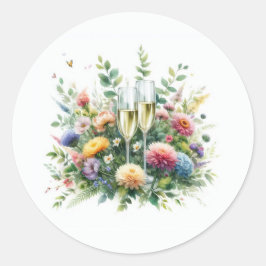 Bloemige Champagne Tuin Stickers