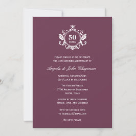 Bloemige Charme Jubileum of Verjaardagsuitnodiging Kaart