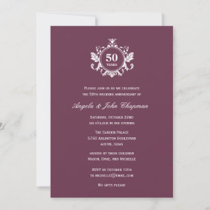 Bloemige Charme Jubileum of Verjaardagsuitnodiging Kaart