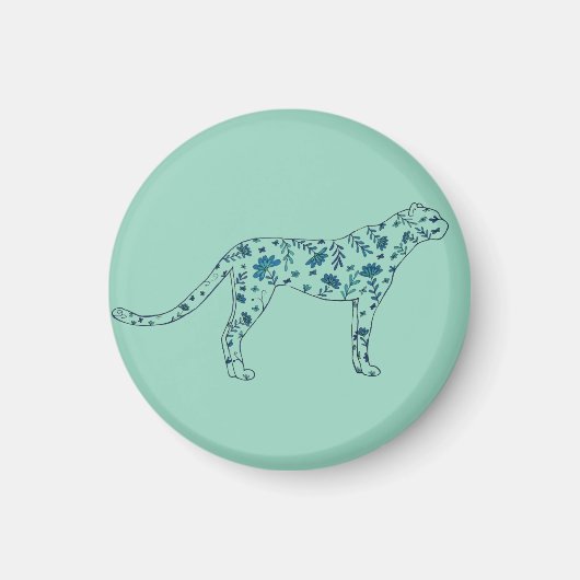 Bloemige cheeta magneet (Voorkant)