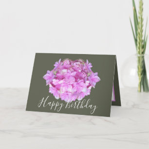 Bloemige Chic Boeket Roze Hortensia Bloemen Verjaa Kaart