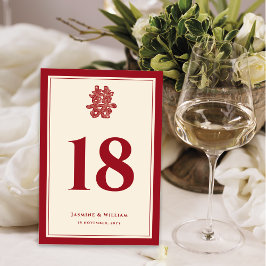 Bloemige Chinese Bruiloft Dubbel Geluk Uitgesneden Kaart