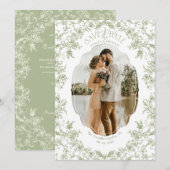 Bloemige Chinoiserie Klassieke Liefde Eucalyptus Save The Date (Voorkant / Achterkant)