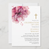 Bloemige Christelijke Viering Van Leven Funeral Fo Kaart (Voorkant)