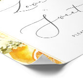 Bloemige citroen Liefde is zoet Poster (Hoek)