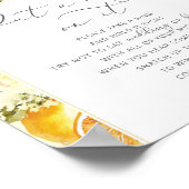 Bloemige citroen 'trouw niet' bruidsfeest poster (Hoek)