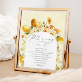 Bloemige citroen zeg niet bruid bruidsjurk poster