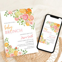 Bloemige Citrus Baby Brunch Borrel