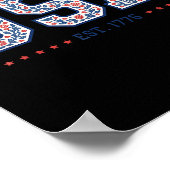 Bloemige Coquette Usa Amerika 4 juli Onafhankelijk Poster (Hoek)