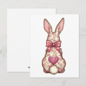 Bloemige Cottontail Konijn Coquette Strik Konijn P Feestdagenkaart (Voorkant / Achterkant)