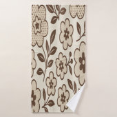 Bloemige Crème  Badhanddoek (Badhanddoek)
