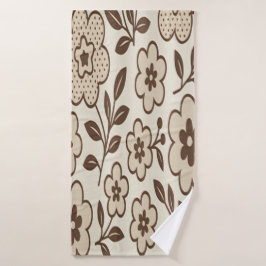 Bloemige Crème  Badhanddoek
