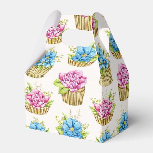 Bloemige Cupcakes Cadeaobox Bedankdoosjes (Achterkant)