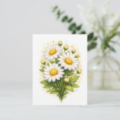 Bloemige Daisy Bijlagekaart Informatiekaartje (Staand voorkant)
