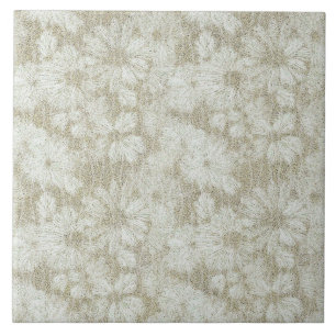 Bloemige Daisy Fluwelen Crème Textuur Tegeltje