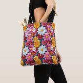 Bloemige Daisy Print Custom Tote Tas (Dichtbij)