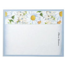 Bloemige Daisy Vintage Stofblauw Aquarel Naam