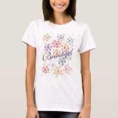Bloemige Damesontwerper T-shirt (Voorkant)