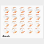 Bloemige Dankjewel bruidsdouche Ronde Sticker (Vel)