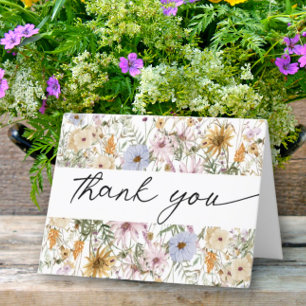 Bloemige Dankjewel Wildflower Lente Bedankkaart