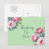 Bloemige denk aan jou briefkaart (Voorkant / Achterkant)