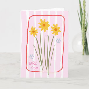 Bloemige Denk Aan Jou Roze Candy Streep Narcis Kaart