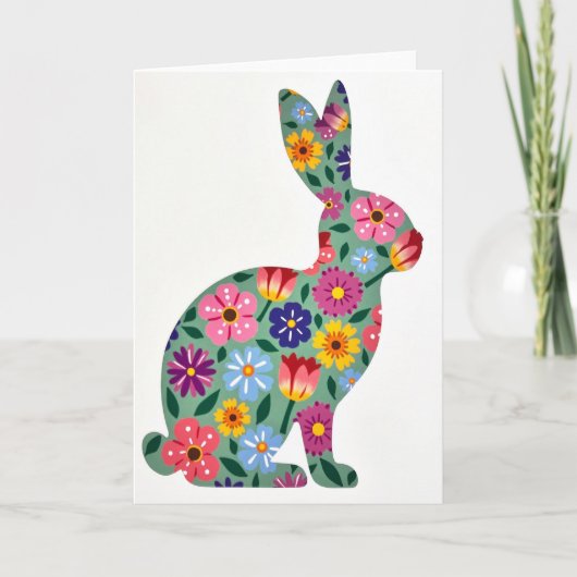 Bloemige Dieren Kunstkaart Kaart (Voorkant)
