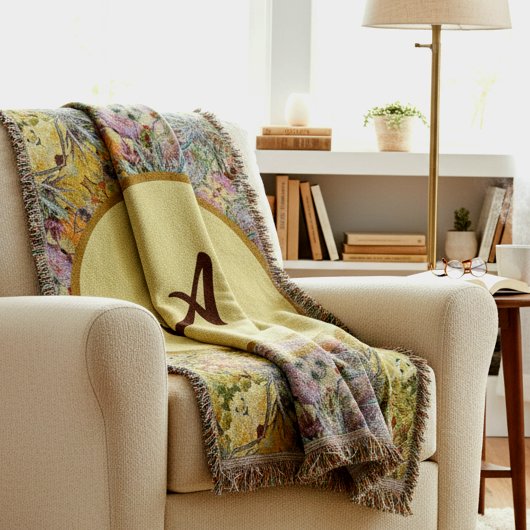 Bloemige Distel Kleurrijk Geborduurd Boho Chic Deken