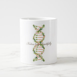 Bloemige DNA-helix watercolor kunst Grote Koffiekop