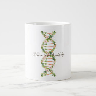 Bloemige DNA-helix watercolor kunst Grote Koffiekop
