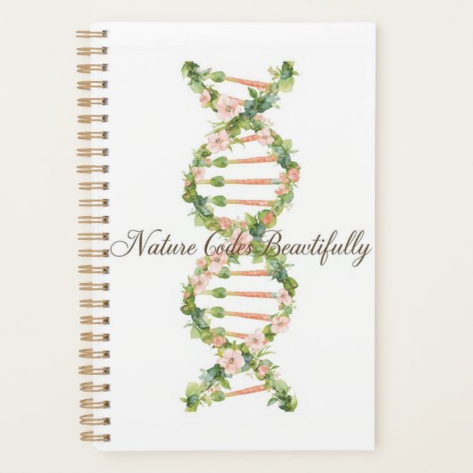 Bloemige DNA-helix watercolor kunst Planner (Voorkant)