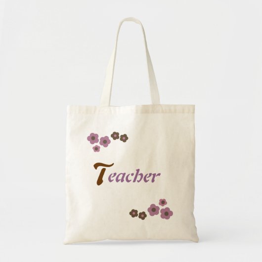 Bloemige Docent Ontwerp Tote Bag (Voorkant)