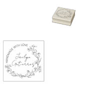 Bloemige Doodle Handgemaakt Met Liefde Rubberstempel (Gestempeld)