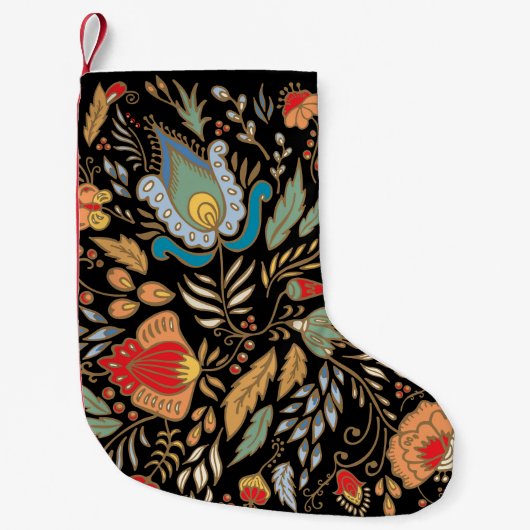 bloemige doodle: oosters design. kleine kerstsok (Voorkant)