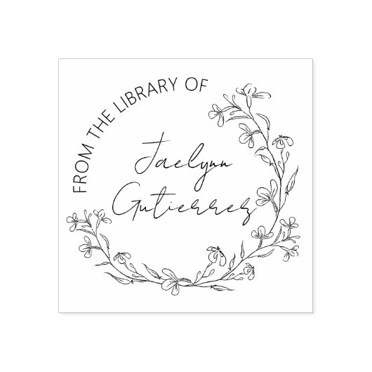 Bloemige Doodle Uit De Bibliotheek Van Rubberstempel (Afrduk)