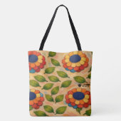 Bloemige Draaikolk Tote Bag (Achterkant)