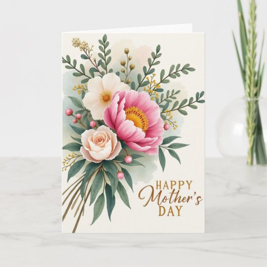 Bloemige Edelsteen Moederdag Wenskaart Kaart (Voorkant)