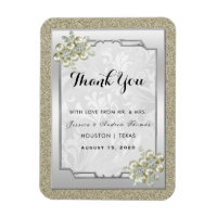 Bloemige Edelsteen Zilveren Lijst, Gouden & Zilver