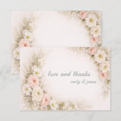 Bloemige editoriële boeket save the date-kaarten bedankkaart (Voorkant / Achterkant)