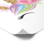 Bloemige Eenhoorn Waterverf Nursery Muur Decoratie (Hoek)