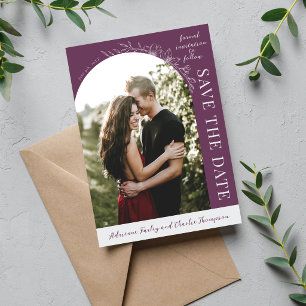 Bloemige Eenvoud 1 Druif Paars Bewaar De Datum Save The Date