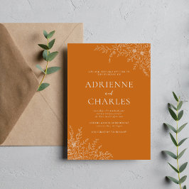 Bloemige Eenvoud 1 Pompoen Oranje Minimalistische Kaart