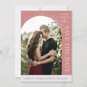 Bloemige Eenvoud 1 Stof Roze Bewaar De Datum Save The Date (Voorkant)